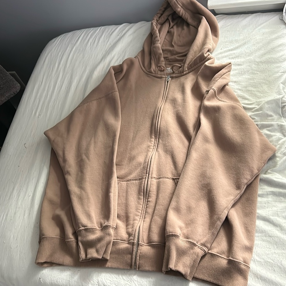 Brown Hollister zip up